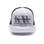 Charcoal White Mesh Back 5 Panel Trucker Cap Female Snapback Hat for sale