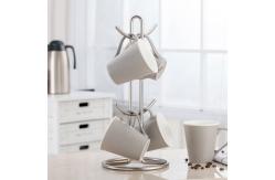 China Oem Stainless Steel Coffee Mug Tree Holder Dryer Rack With 6 Hooks supplier