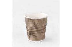 China Bio Degradable Ripple Wall Paper Cup 12oz Hot Drinking Kraft Ripple Paper Cups supplier