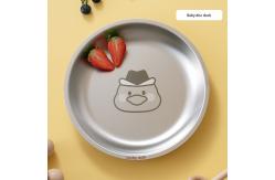 China Stackable Stainless Steel Dinner Plate Set Round For Camping BBQ supplier