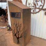 Customized Outdoor Corten Steel Sculpture Metal Letter Box With Polishing Craft for sale