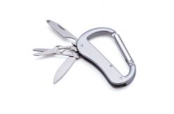 China Multifunctional Camping carabinier Aluminum Hiking Snap Hook Carabiner With Scissors, Knife, Filer supplier