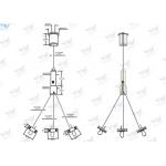 Three Legs Plant Pot Wire Suspension Kit , Adjustable Flower Pot Hanging Kit