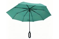 China Compact Folding Umbrella with Carabiner Handle, Windproof Waterproof Travel Umbrella for Commuting supplier