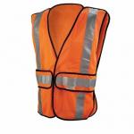Outdoor Work Reflective Safety Vest , Orange High Visibility Reflective Vest for sale