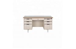 China Wooden Desktop 1.2 MM Thick Metal Frame Steel Computer Table supplier