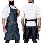 Fireproof Fabric BBQ Grill Black Chef Work Uniform With Pockets  Custom Made Size for sale