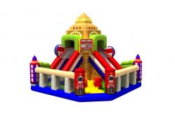China Fun Double High Dry Slide Inflatable Bunce Castle With PVC Material England Style supplier
