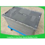 Durable Plastic Storage Bins With Lids / Attached Lid Distribution Containers