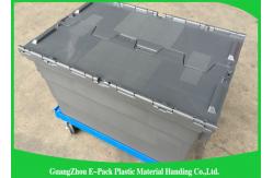 China Durable Plastic Storage Bins With Lids / Attached Lid Distribution Containers supplier
