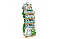 China Customized Cosmetic Display Stand Wooden Display Shelf Unit Moisturizing Cream supplier
