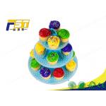 3 Tiered Cardboard Cupcake Stand , Colorful Cardboard Wedding Cake Stand SGS Approval for sale