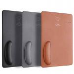 Custom Logo PU Leather Mouse Pad Wireless Charger With Wrist Rest