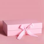 Customized Elegant Magnetic Folding Cardboard Rigid Box Makeup Box With Ribbon