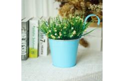 China Metal Garden Ornaments 4 Pack Round Metal Planter Pot With Handles supplier
