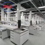 Versatile Lab Benches Chemical Lab Furnitures With Splash Proof Box Safeguard Cover Phenolic  Counter Tops for sale