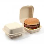 Compostable Ecofriendly Sugarcane Bagasse Take Away Burger Box Biodegradable Lunch Box Custom Hamburger Packaging Boxes for sale