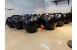 China Fiberglass Planter Box Round Shape With Matte Or Shiny Finished supplier
