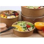 Recyclable Paper Soup Bowls , Custom Hot & Cold Paper Salad Containers for sale