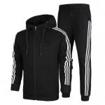 Comfortable Cotton Mens Sports Tracksuits With Strip Any Size Available for sale