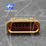 J30J SERIES Glass Sintered Gas Sealed Rectangular Electrical Connector, J30JM1-13ZKS19