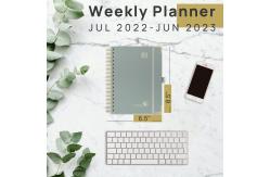 China Medium Planner Jul. 2023 - Jun. 2023 Grey with Hourly Schedule and Monthly Tabs supplier