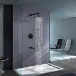 2 Handle 1 Spray Tub And Bathroom Shower Faucets Combo With Round Showerhead for sale