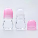 Colored Empty Perfume Roller Bottle Transparent Clear With Plastic Cap for sale