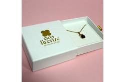 China Jewelry Packaging Box For Necklace , Custom Cardboard Paper Drawer Box With Ribbon supplier