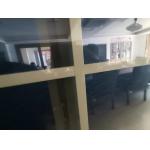 Flush PVC Anthracite Double Glazed Windows With Grill 2.28 Inch