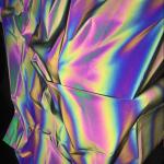 Iridescent Rainbow Reflective Fabric Material Spandex Reflector Elastic Stretch Polyester