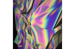 China Iridescent Rainbow Reflective Fabric Material Spandex Reflector Elastic Stretch Polyester supplier