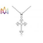 OEM ODM Cross Zircon Pendant Womens Engraved Necklace for sale
