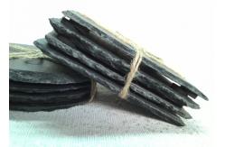 China Rough Rim Plain Stone Coasters , 4 Black Slate Coasters Natural Surface supplier