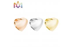 China No Allergic Polished Heart Shape SS304 Loose Beads With Smooth Hole supplier