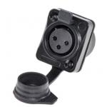 Outdoor Audio Video Connector Waterproof 3 Pin XLR Plug With Female Gender for sale