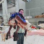Handmade Soft Dino Hand Puppet  Adult Age Raptor Hand Puppet