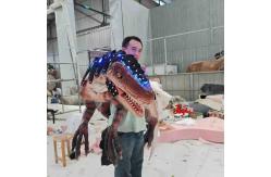 China Handmade Soft Dino Hand Puppet  Adult Age Raptor Hand Puppet supplier