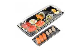 China Recyclable Plastic Sushi Takeaway Containers With Clear Lid supplier
