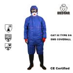 China Nonwoven Cat III Type 5/6 SMS Coverall for Medical and Hospital manufacturer