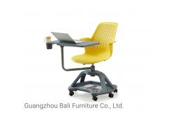 China PP Plastic Training Room Tables And Chairs With Wheels And Writing Pad supplier
