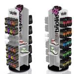 Modern Flip Flop Display Stand Rotating Shoe Rack Display With Customized Logo for sale
