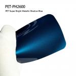 PET-PH260 PET Pvc Gloss Wrap Film With Bright Metallic Shadow Blue Color for sale