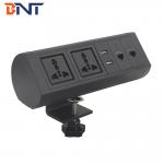 Factory directly sale clamp on desk design table powe Black Movable Clamp On Desk Power Socket With Network for sale