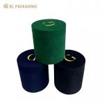 Luxury Color Velvet Round Dry Flower Box Rose Gift Boxes Valentine'S Day Round Cylinder Packaging Velvet Flower Tube for sale