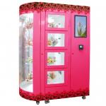 LED Lighting Rotating Bouquet Flower Vending Machine 24 Hours Smart Locker System