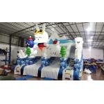 Attractive Ice Theme Kids Bouncy Castle With Rabit Inflatable Slide