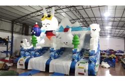 China Attractive Ice Theme Kids Bouncy Castle With Rabit Inflatable Slide supplier