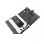 PU Leather Business Wireless Charging Notebook With USB Drive Power Bank for sale