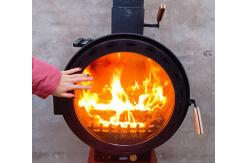 China Customized Indoor Wood Burning Fireplace Suspended Hanging Fireplace Minimalistic supplier